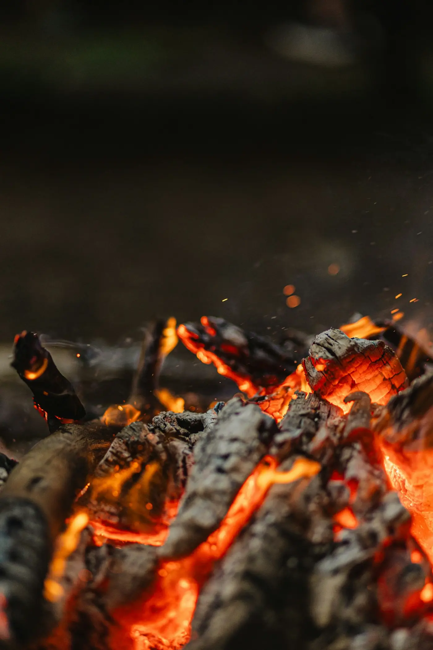 Embers glowing in the dark